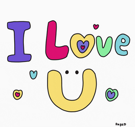 Luv U Flashing Animated Art GIF