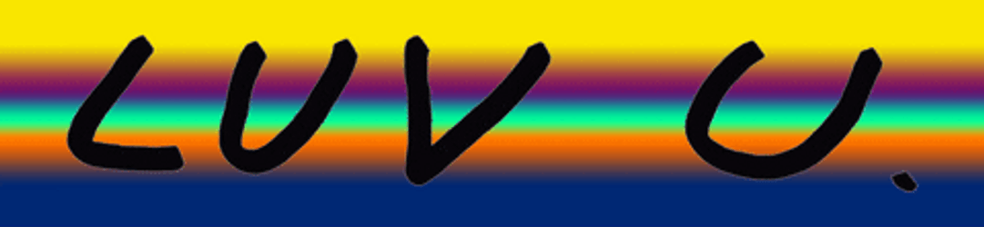 Luv U Flashing Rainbow Colored Text GIF