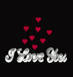 Luv U Floating Red Hearts GIF