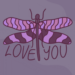 Luv U Purple Insect Dragonfly GIF