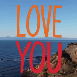 Luv U Transforming Heart Beach Background GIF