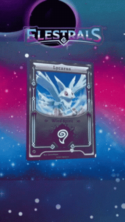 Lycarus Card In Front Of Galaxy Background GIF