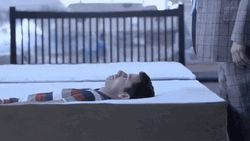 Lying Man Slowly Disappear GIF