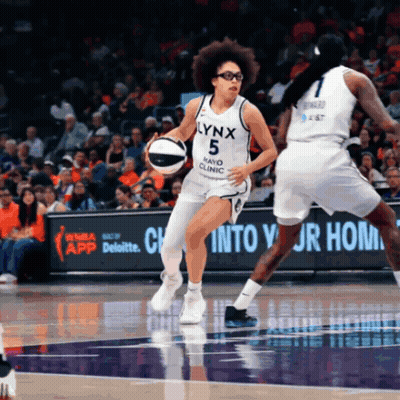 Lynx Basketball Player Dribbling Past Opponent GIF