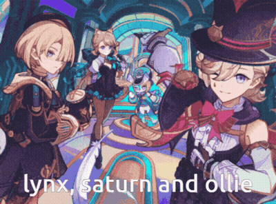 Lynx Saturn And Ollie Cartoon Blue Background GIF