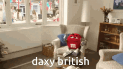 M&M British Teeth Daxy British GIF
