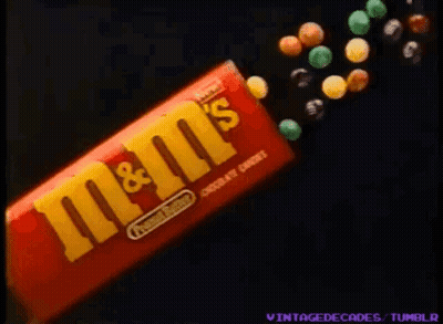 M&M's Peanut Butter Chocolate Caramel Candy Can GIF
