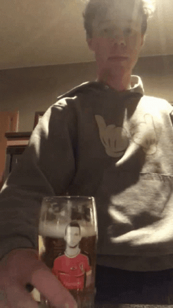 Ma Wearing A Hoodie Chugging Beer GIF