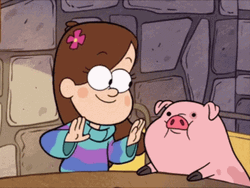 Mabel Pines In Gravity Falls With Pink Pig GIF