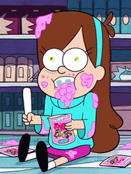 Mabel Pines Messily Eating GIF