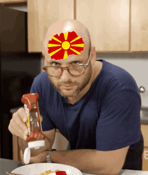 Macedonia Flag At Forehead