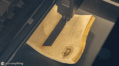 Machine Cutting Wood Says Makeanything GIF