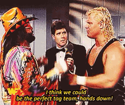 Macho Man Hands Down Opponent GIF