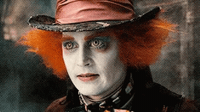 Mad Hatter In Pink Hat And Bow Tie GIF