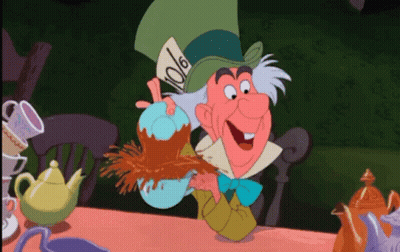 Mad Hatter Pouring Tea Into Teapot GIF