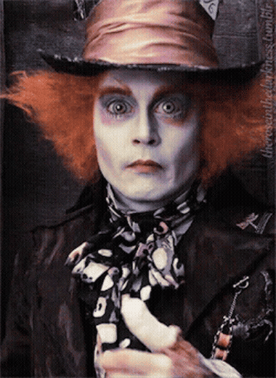 Mad Hatter Wearing Scarf GIF