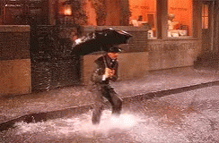 Mad Man Splashing Rain Water
