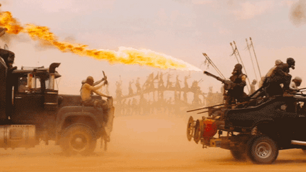 Mad Max Fury Road Desert Warriors Riding Around GIF