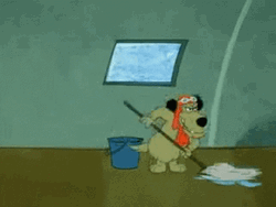 Mad Muttley Cleaning The Floor GIF