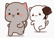 Mad Peach Cat Running With Goma GIF