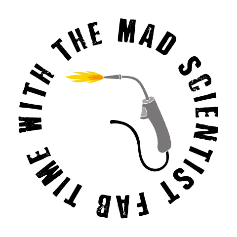 Mad Scientist Fab Time Logo With Torch Sticker