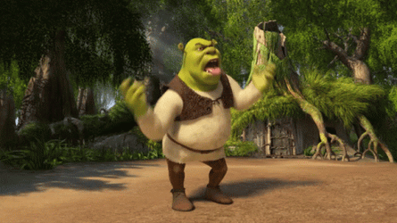 Mad Shrek Making Faces GIF
