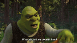 Mad Shrek Picking Up Puss In Boots GIF