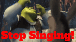 Mad Shrek Telling Donkey To Stop Singing GIF