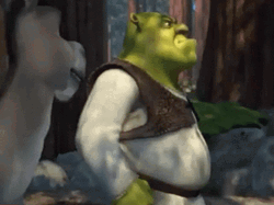 Mad Shrek Trying To Scare Donkey GIF