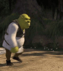 Mad Shrek Walking Away GIF