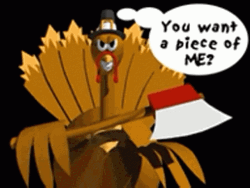 Mad Turkey Meme Holding Axe GIF