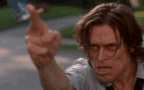 Mad Willem Dafoe Pointing His Fingers GIF