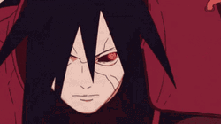 Madara Uchiha Flaming Sharingan Eyes Jumping Naruto