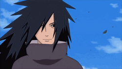Madara Uchiha Smiling While Staring GIF