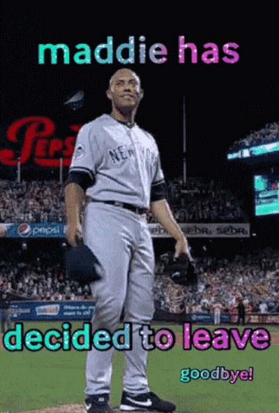 Maddie Leaving Goodbye Baseball Poster GIF