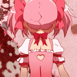 Madoka Magica Kaname Blush Smile Turn Around GIF