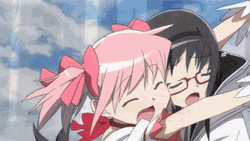 Madoka Magica Kaname Homura Akemi Happy Hug GIF
