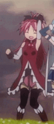 Madoka Magica Kyoko Sakura Happy Dance GIF