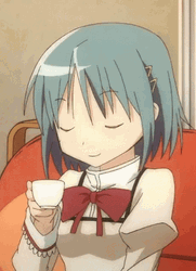 Madoka Magica Sayaka Miki Drinking Tea Dance Jam GIF