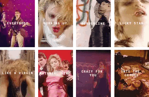 Madonna Collage With Everybody Borderline Lucky Star Sticker