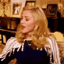 Madonna Sips Tea Haha GIF