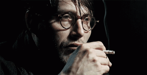 Mads Mikkelson Smoking Cigar GIF