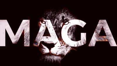Maga On Red And Yellow Background GIF