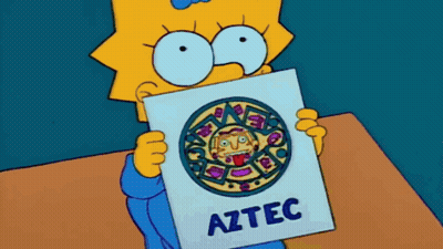 Maggie Simpson Holding Paper With Aztec GIF