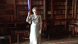 Maggie Smith Holding Lighsaber Meme GIF