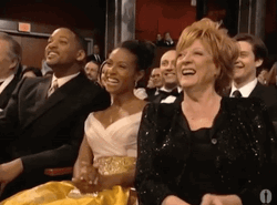 Maggie Smith Playful Reaction Oscars 2002 GIF