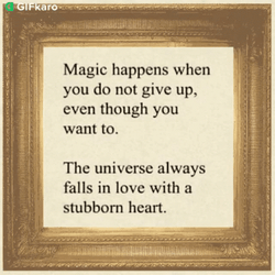 Magic Happen When You Don't Give Up Adage GIF