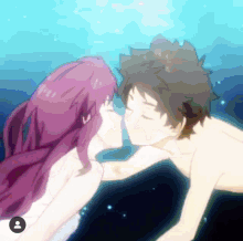 Magical Anime Fireworks Kiss  GIF