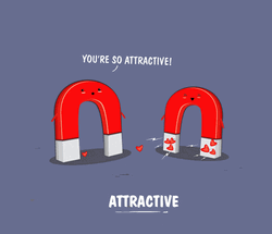 Magnet Couple In Love Hearts Attract Valentines Day  GIF