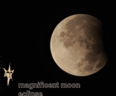 Magnificent Moon Eclipse With Star GIF